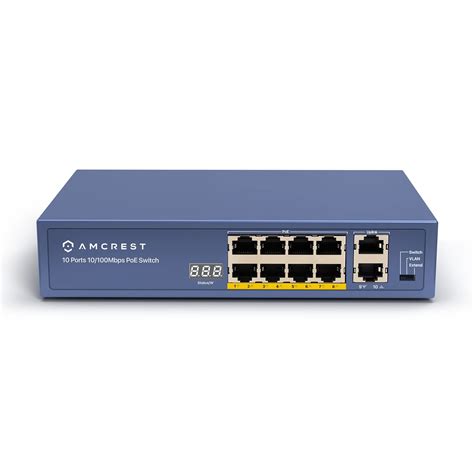 amcrest 5-port poe+ switch with metal housing|9 port ethernet switch.